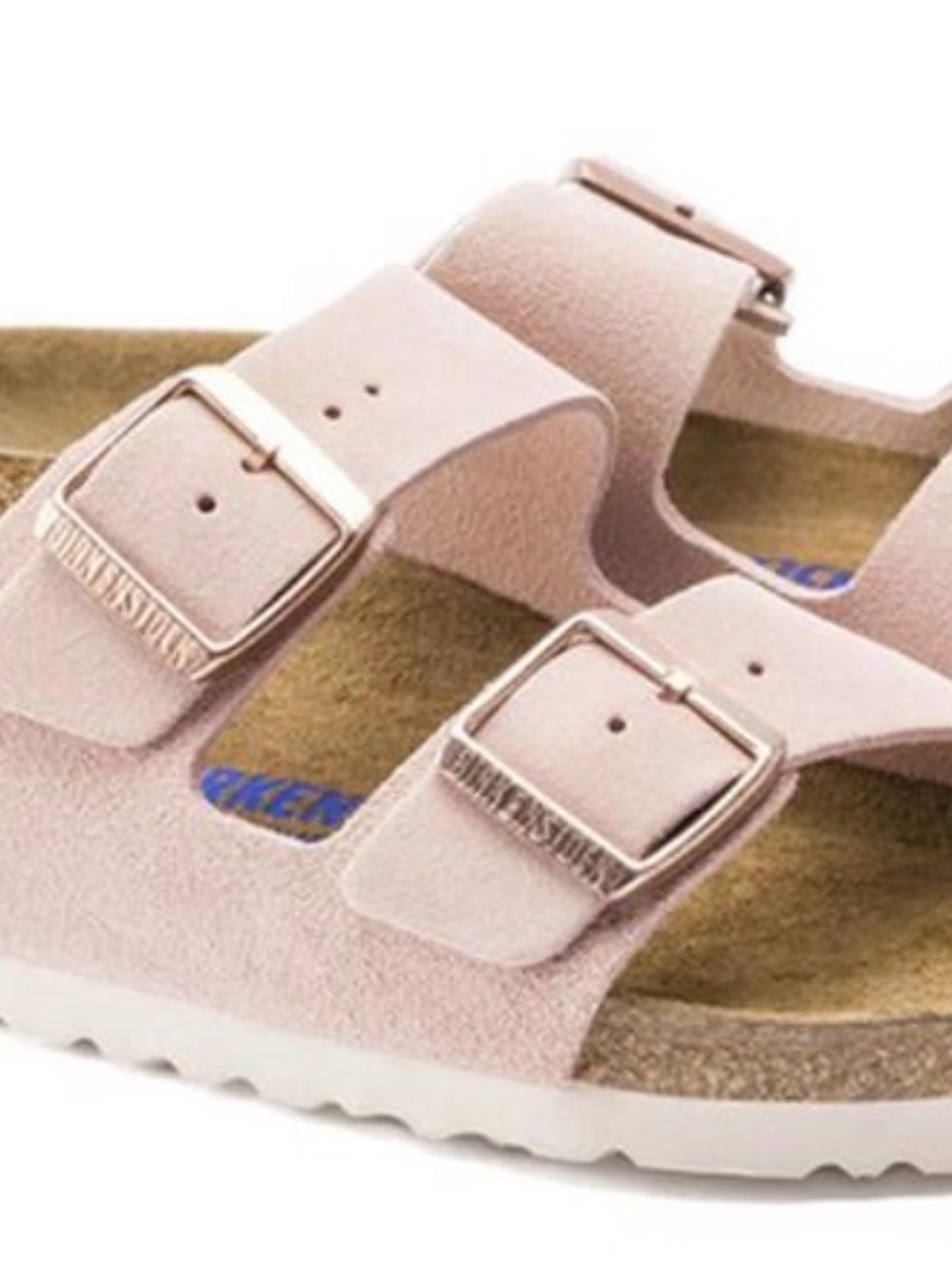 Birkenstock Kids Arizona Suede Sandal in Light Pink with Double Buckles